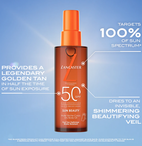 Lancaster Sun Beauty Fast Tan Optimizer Spf 50 suchy olejek do ciała