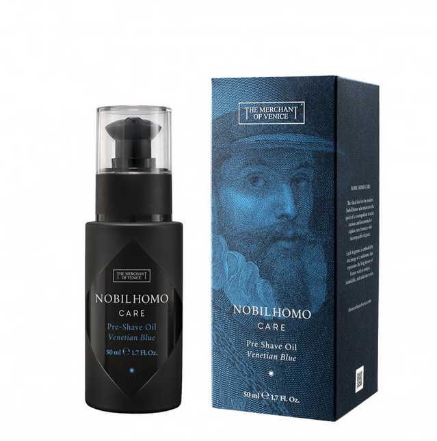 Масло перед бритьём The Merchant of Venice Nobil Homo Care Venetian Blue, смягчающее, морской аромат, 50 мл